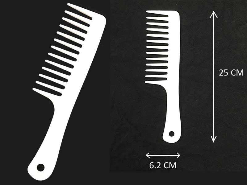 Hot Selling Plastic Material White Wide Tooth Comb oem logo