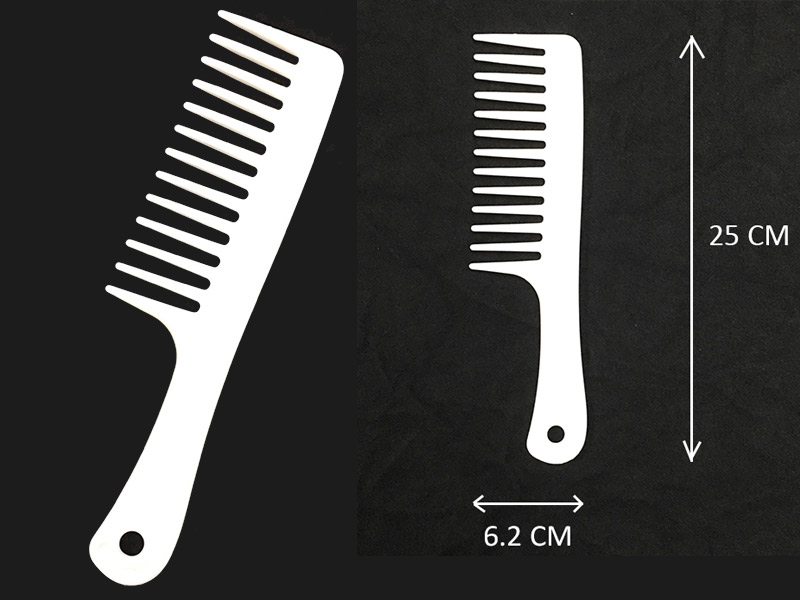 Hot Selling Plastic Material White Wide Tooth Comb oem logo