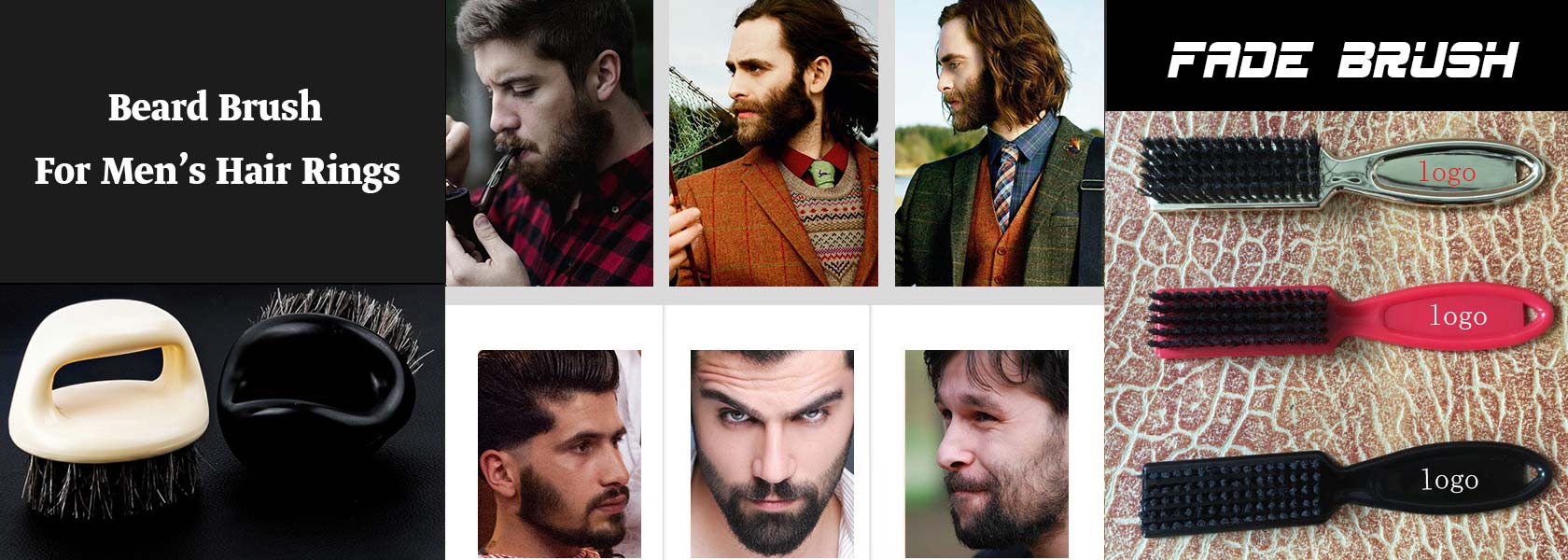 Fade brush/beard brush customized your logo