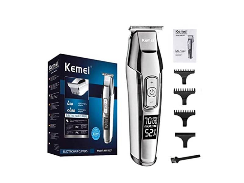 KEMEI Mens clipper 5027 cordless Barber Professional Hair Clipper LCD Display 0mm Baldheaded Beard Hair Trimmer for Men DIY Cutter Electric Haircut Machine USB Rechargeable