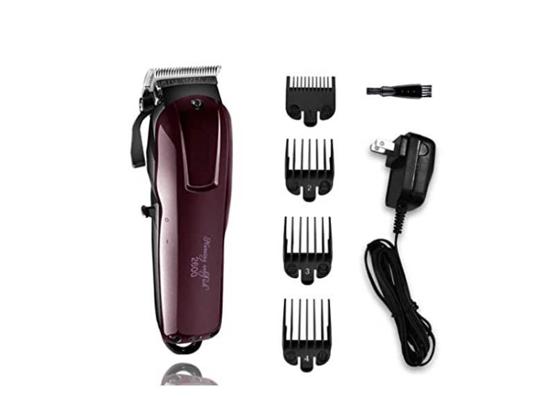 Professional Rechargeble Fast Feed Adjustable Pivot Motor Hair Clipper, Precision Cord/Cordless Fade Clipper Loaded with Features �CCarbon Steel Blades,90+ Minute Run Time (KM-26)