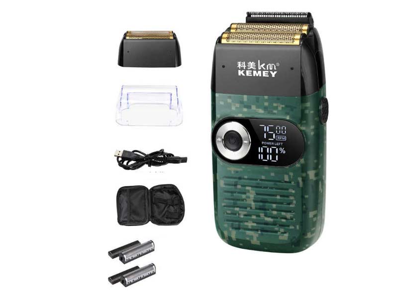 Kemei Electric Shaver Rechargeable Beard Trimmer Shaving Machine for Men Twin Mesh Washable Reciprocating Razor Li-on 5W KM-2026