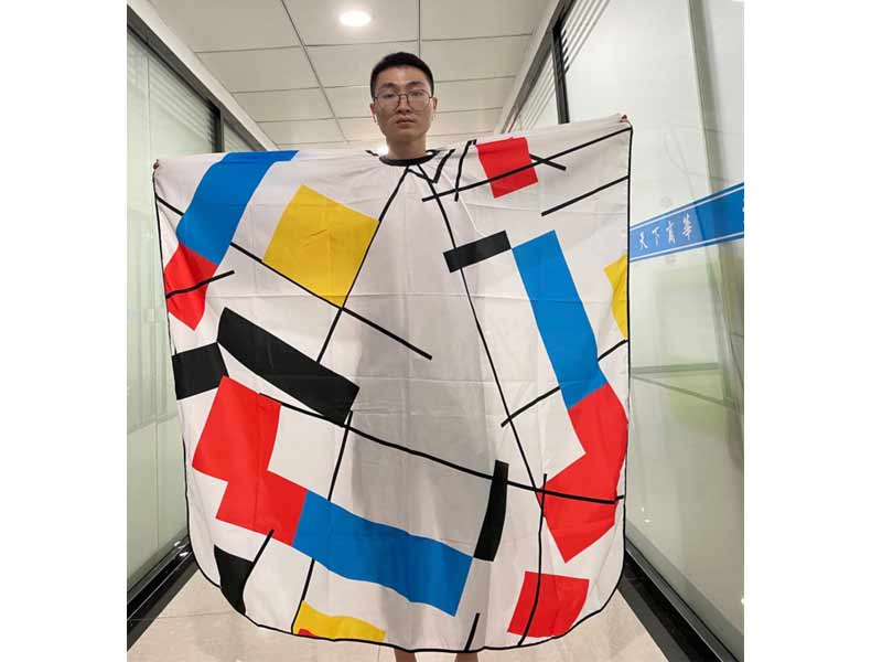 Mondrian Style Salon Hair Cutting Cape Cloth Customized Barber Hairdressing Wrap Haircut Apron for Profession Barbershop