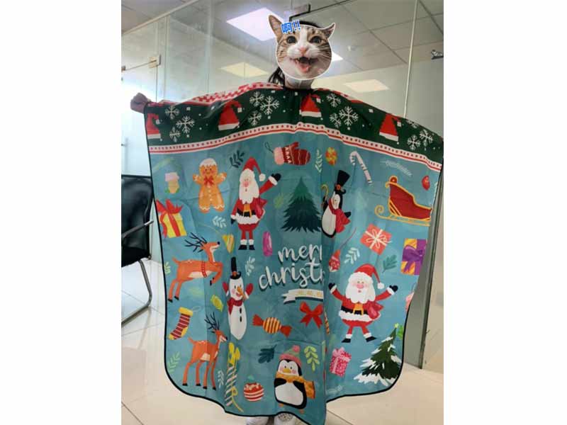 Merry Christmas Polyester Hair Cutting Salon Cape