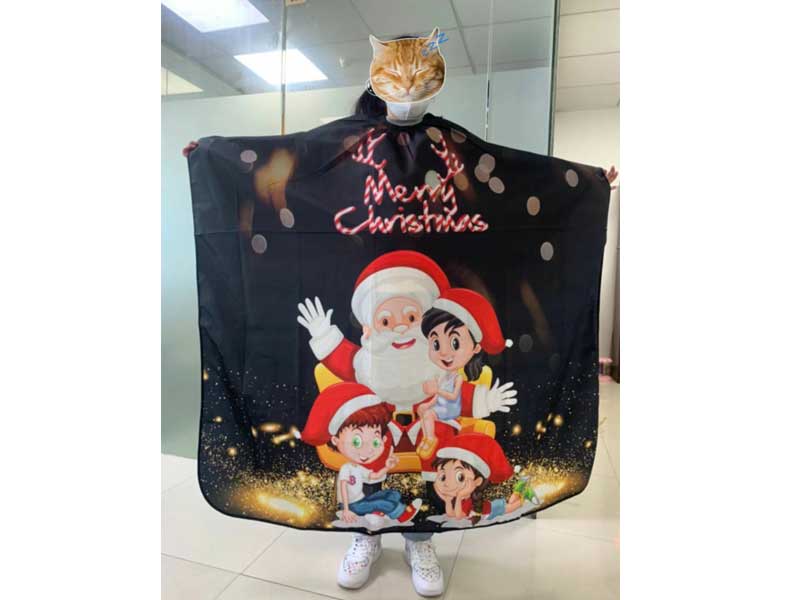 Barber Cape Merry Christmas Polyester Hair Cutting Salon Cape Apron