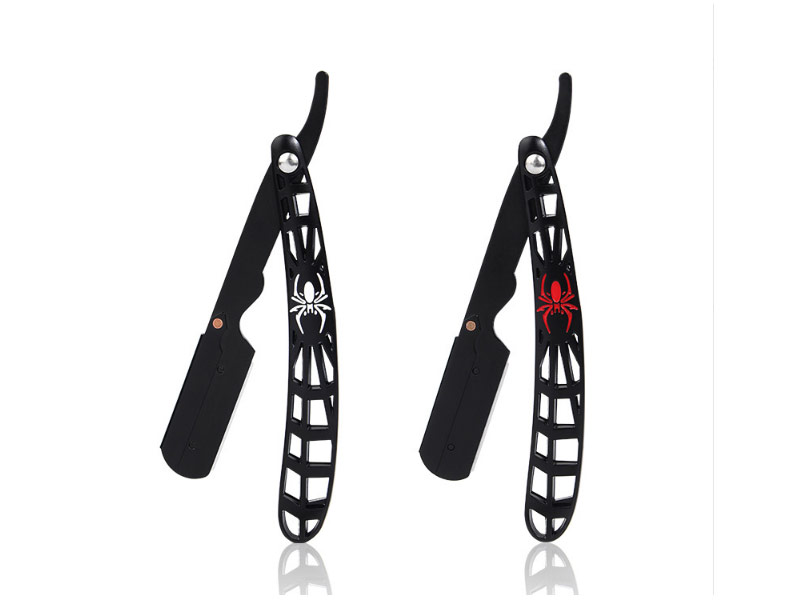 Custom Logo New Design Spider  Stainless Steel Straight Folding Razor