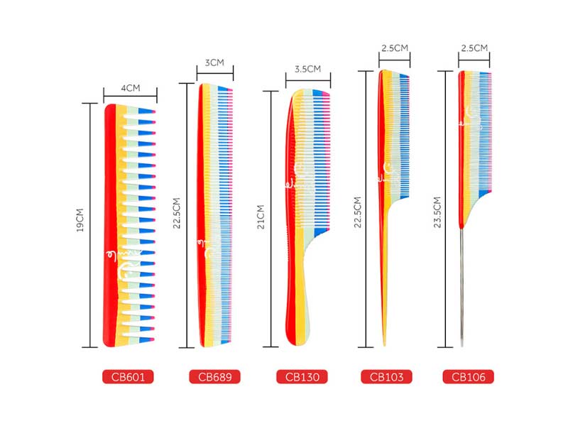 Color red graffiti hairdressing comb/dense tooth handle cuts wide tooth smoothing/hair combed steel tail tail picking comb